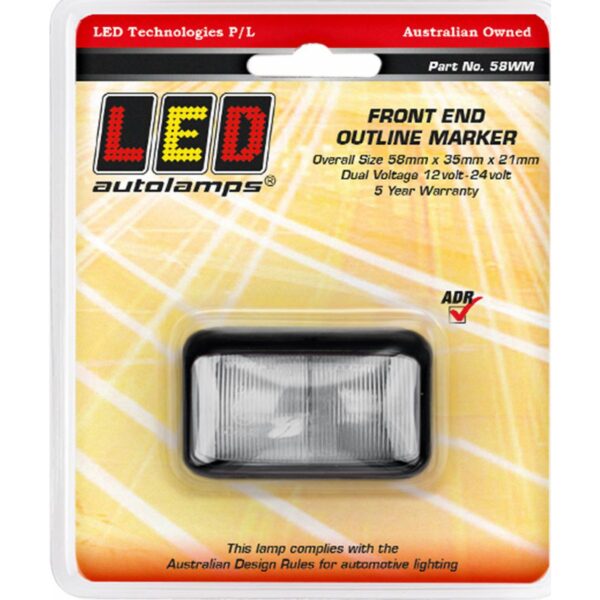 58WM FRONT POSITION MARKER LED 58mm MULTIVOLT (WHITE)
