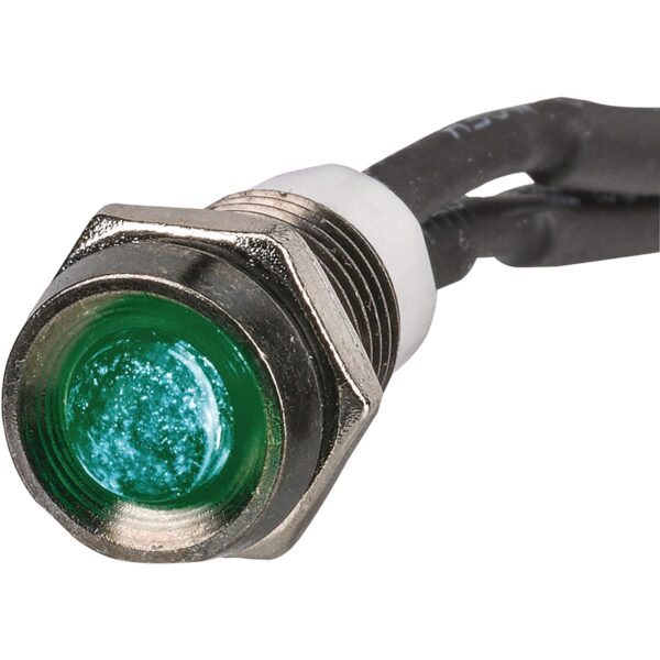 N62083BL PILOT LAMP 12V CHROME GREEN