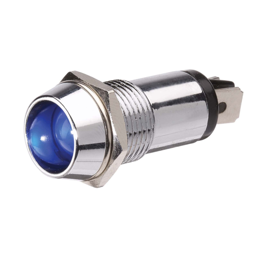 N62093BL LED PILOT LAMP 12V BLUE - CHROME