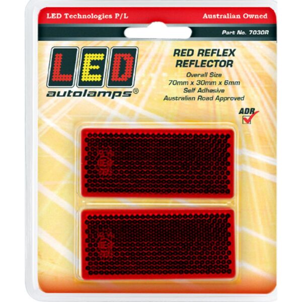 7030R RED REFLECTOR SELF ADHESIVE (PAIR)
