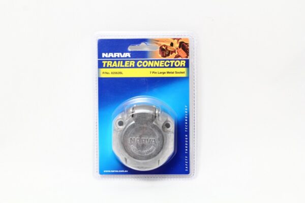 N82062BL NARVA 7 POLE LARGE ROUND METAL  TRAILER SOCKET - BLISTER PACK