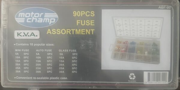 ABF-90 90PC MINI+MED+GLASS FUSE ASSORTMENT