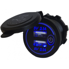 Q2749-WS ACCESSORIES SOCKET TWIN USB 4.2A 12-24V WITH SWITCH