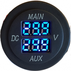 Q2789 VOLTMETER ROUND TWIN  BATTERY READ OUT UP TO 29.9V