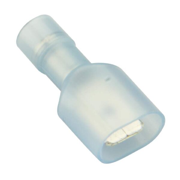BQCM-1-T BLUE MALE CRIMP TERMINAL INSULATED TRANPARENT (100)