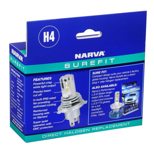 N18434 H4 12/24 SUREFIT LED UPGRADE NARVA SUREFIT (PAIR)