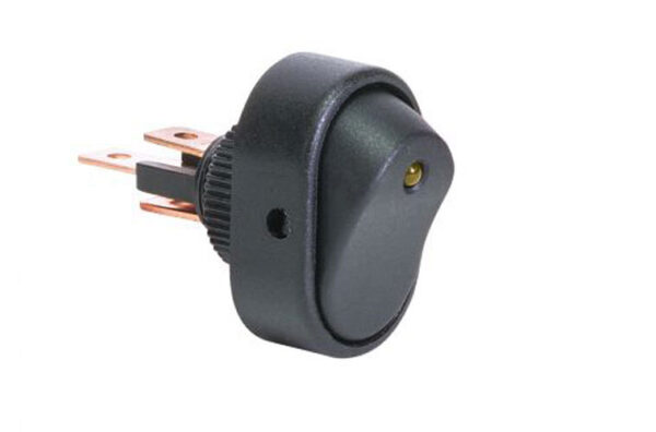 N62057BL ROCKER SWITCH W/AMBER PILOT LIGHT 12V 30A SPST