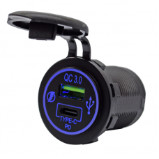 Q2749PD ACCESSORIES SOCKET USB CHARGER 3A WITH PD OUTLET 12/24V