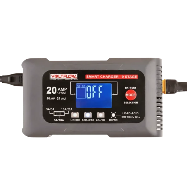 VF2024BC  Voltflow 20Amp Smart Battery Charger & Maintainer 12-24V 9-Stage Lithium Capable - Multi Amp