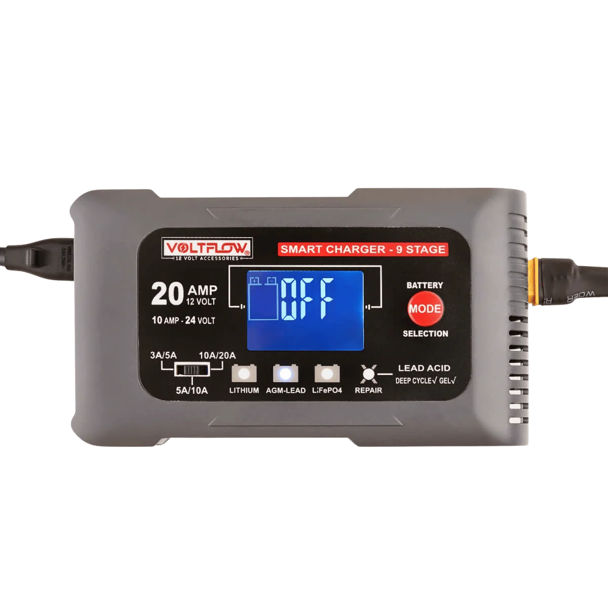 VF2024BC Voltflow 20Amp Smart Battery Charger & Maintainer 12-24V 9-Stage Lithium Capable - Multi Amp