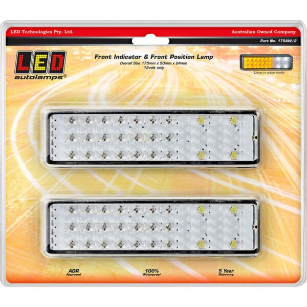 175AW/2 LED FRONT BLINKER & PARK LIGHT 12 VOLT ONLY ( PAIR )