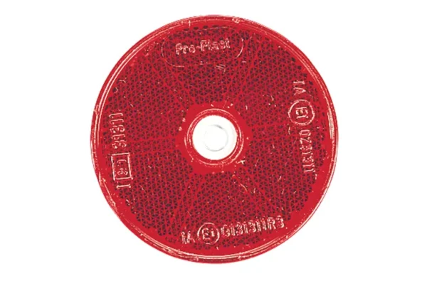 N84012/50 RED ROUND REFLECTOR 60MM CENTRAL FIX (50)