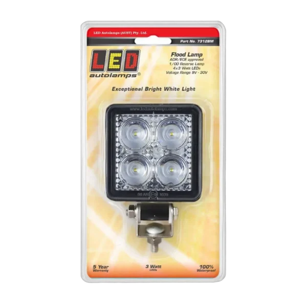 7312BM LED SQUARE REVERSE/FLOOD LIGHT 12W 12/24V