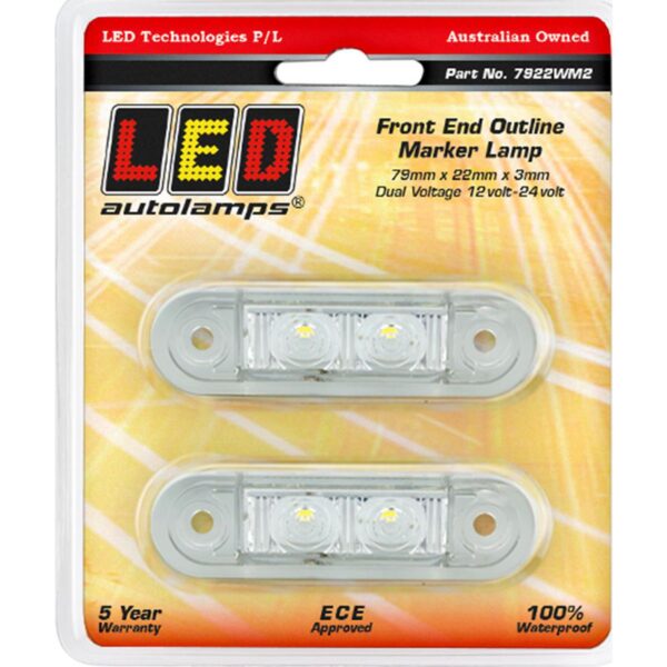 7922WM2 FRONT END OUTLINE MARKER CLEAR 12-24V ( TWIN PACK)